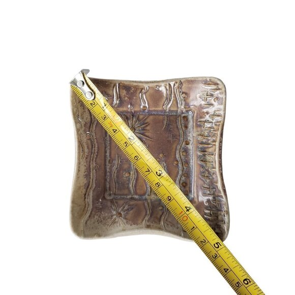 Art Pottery 2 Mini Trinket Dishes Handmade Abstract Design Neutral Colour - Picture 9 of 10